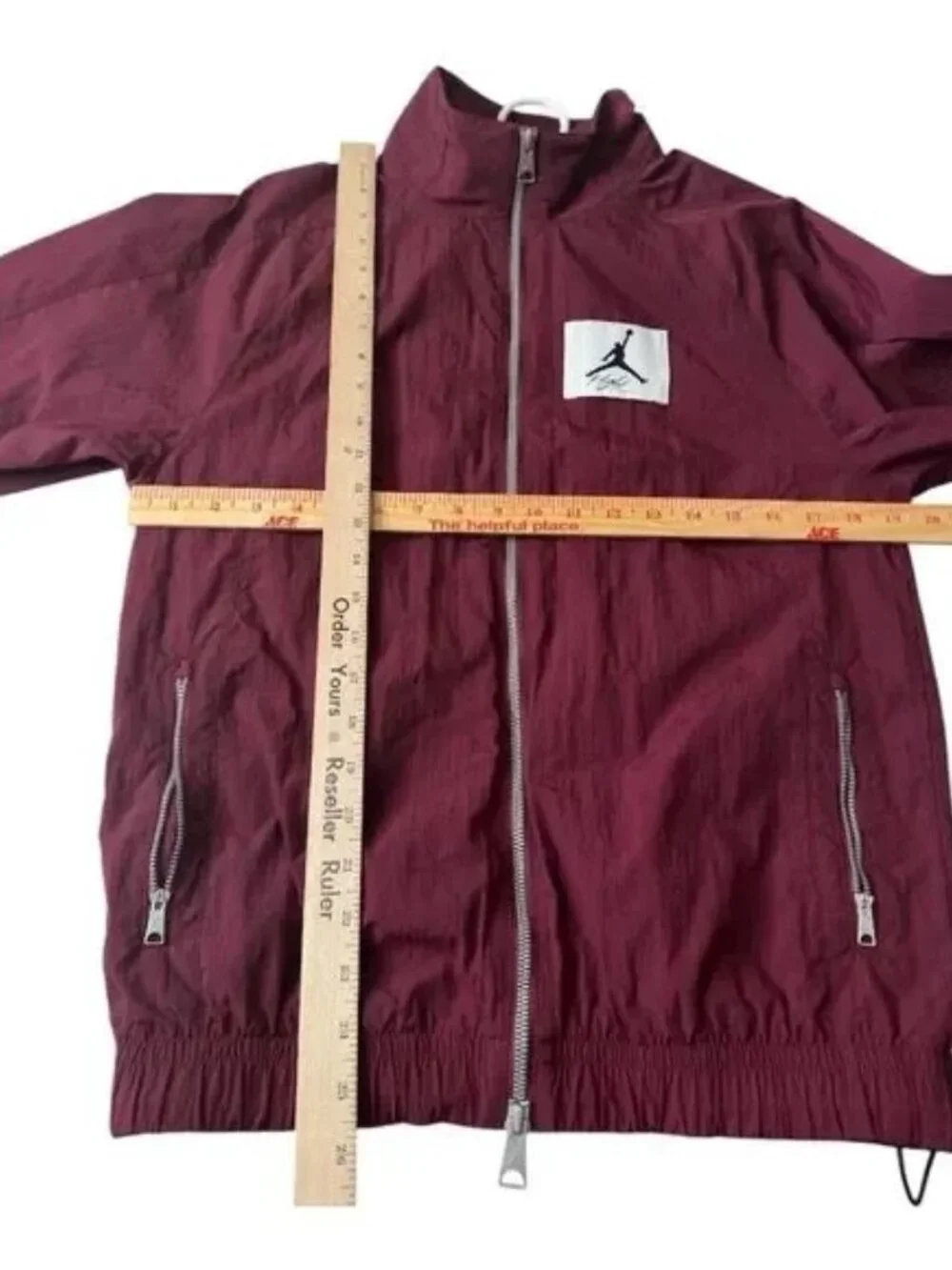 Pre-owned Nike Men's Vintage Maroon Windbreaker Flight Jacket Size XS Casual